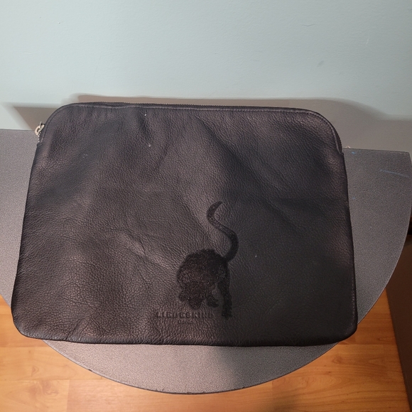Liebeskind Black Leather Rat Embroidered Tablet Sleeve